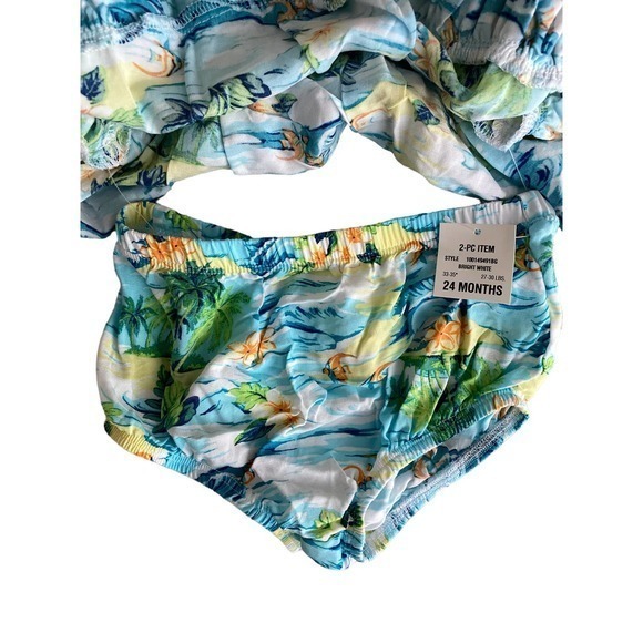 First Impressions Girls Tropical Dress With Diaper Cover - Picture 3 of 4